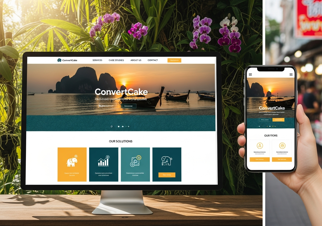 ตัวอย่างการออกแบบเว็บไซต์แบบ Responsive Design สำหรับ Desktop และ Mobile