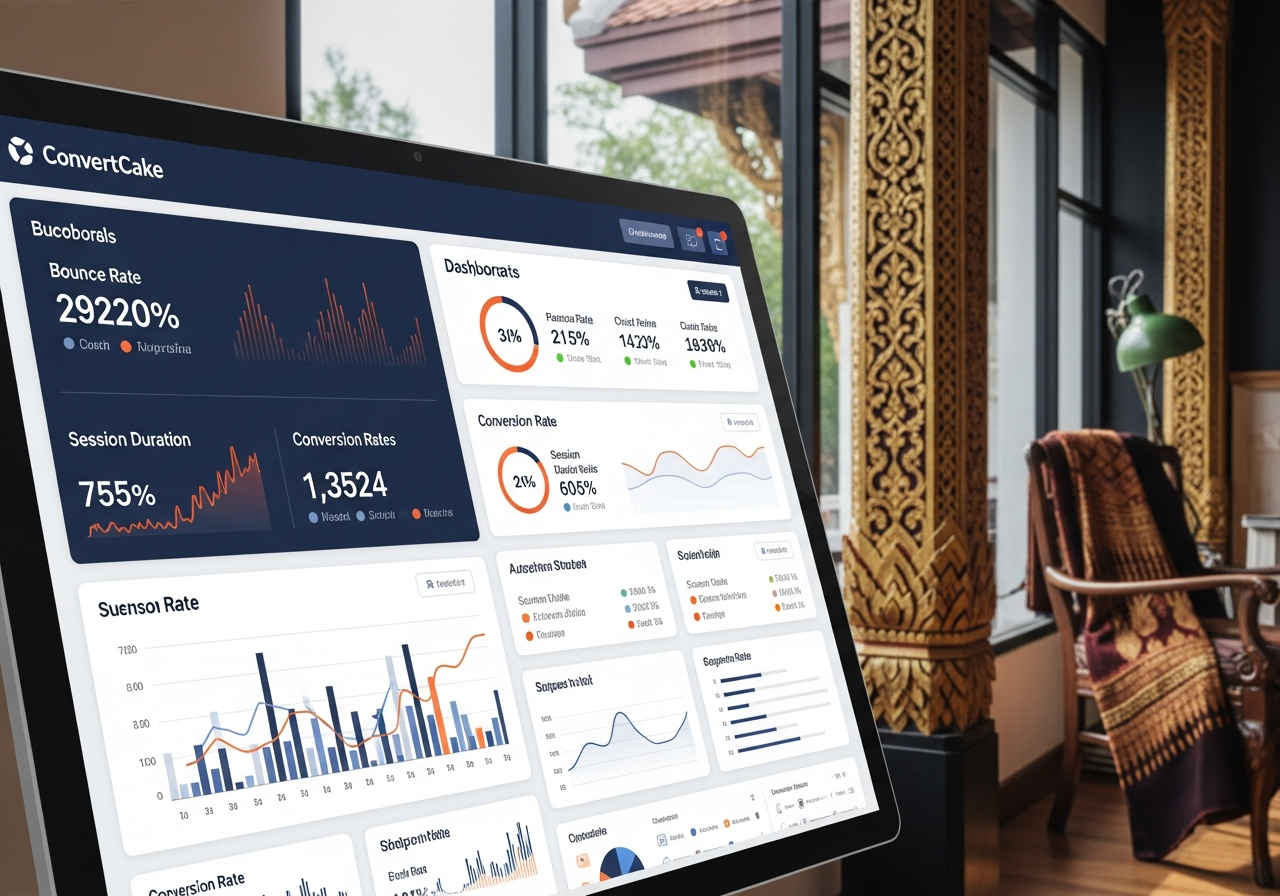 หน้าจอแสดงผลลัพธ์การวิเคราะห์ Bounce Rate และ Conversion Rate ที่ดีขึ้น