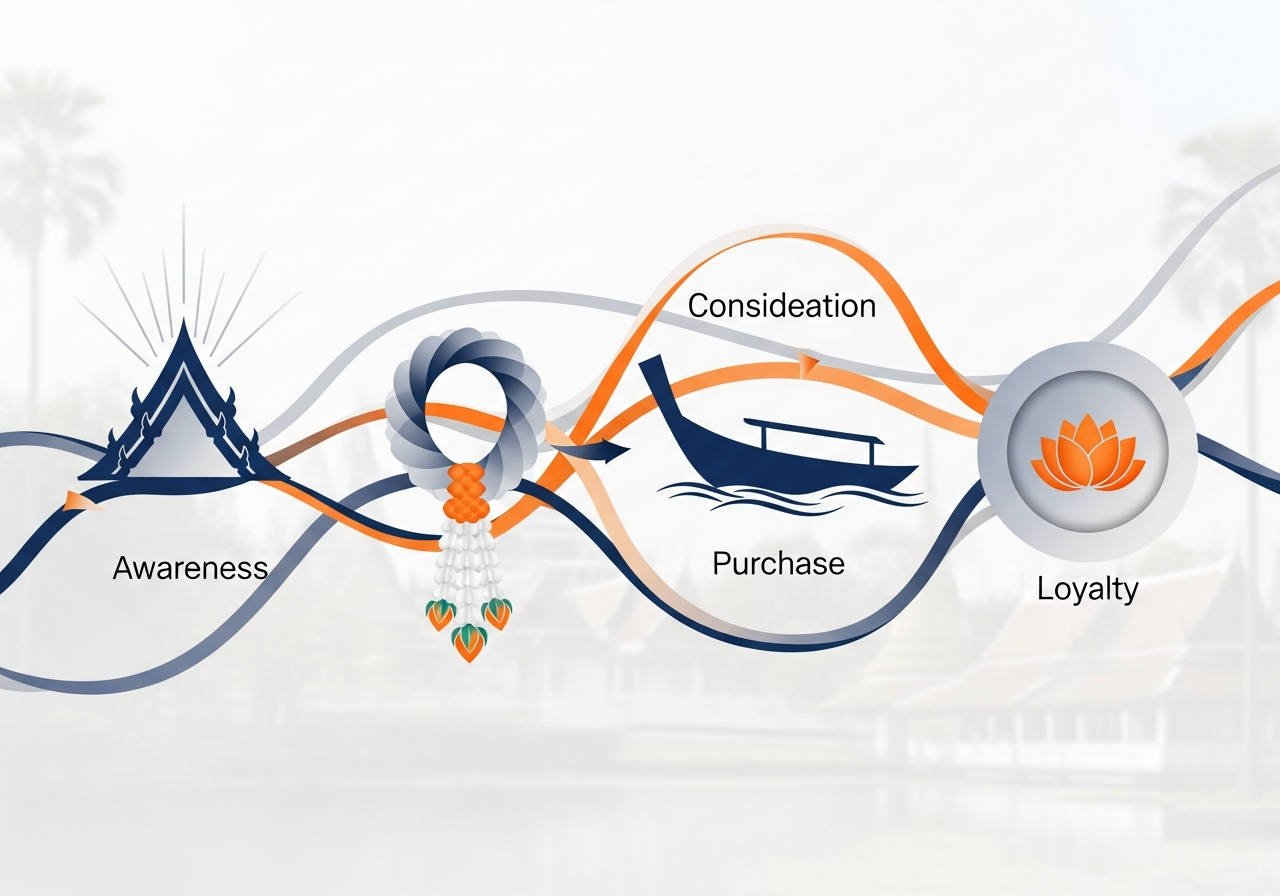 ภาพประกอบแสดง Customer Journey ในแต่ละขั้นตอน