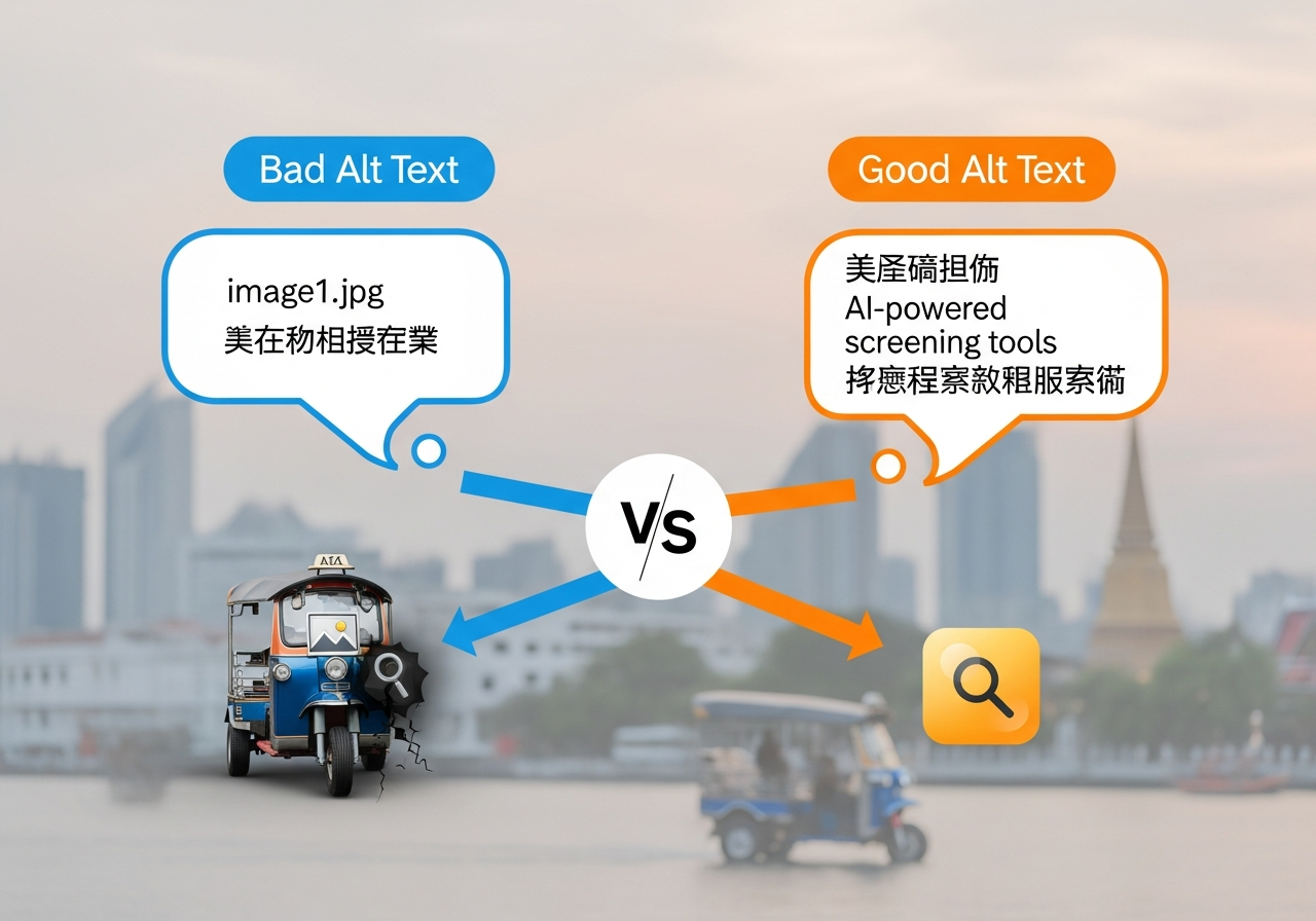 ตัวอย่างเปรียบเทียบ Alt Text ที่ดีและไม่ดีต่อ SEO